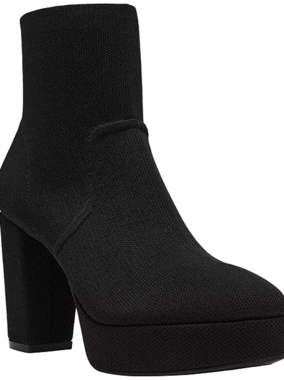 Anne Klein Black Knit Platform Sock Booties